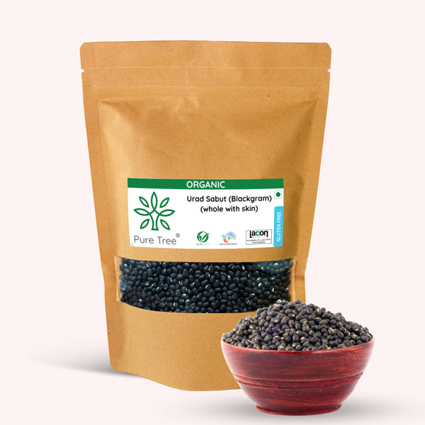 Certified Organic Black Gram Whole | Urad Sabut