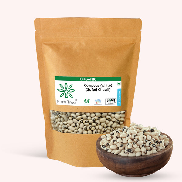 Certified Organic White Chawli | Chawli Lobia Dal | Black Eyed Beans | Cowpea Beans | White Lobia