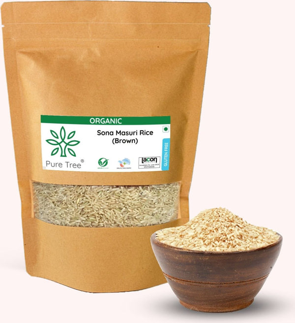 Certified Organic Sona Masoori Rice Brown