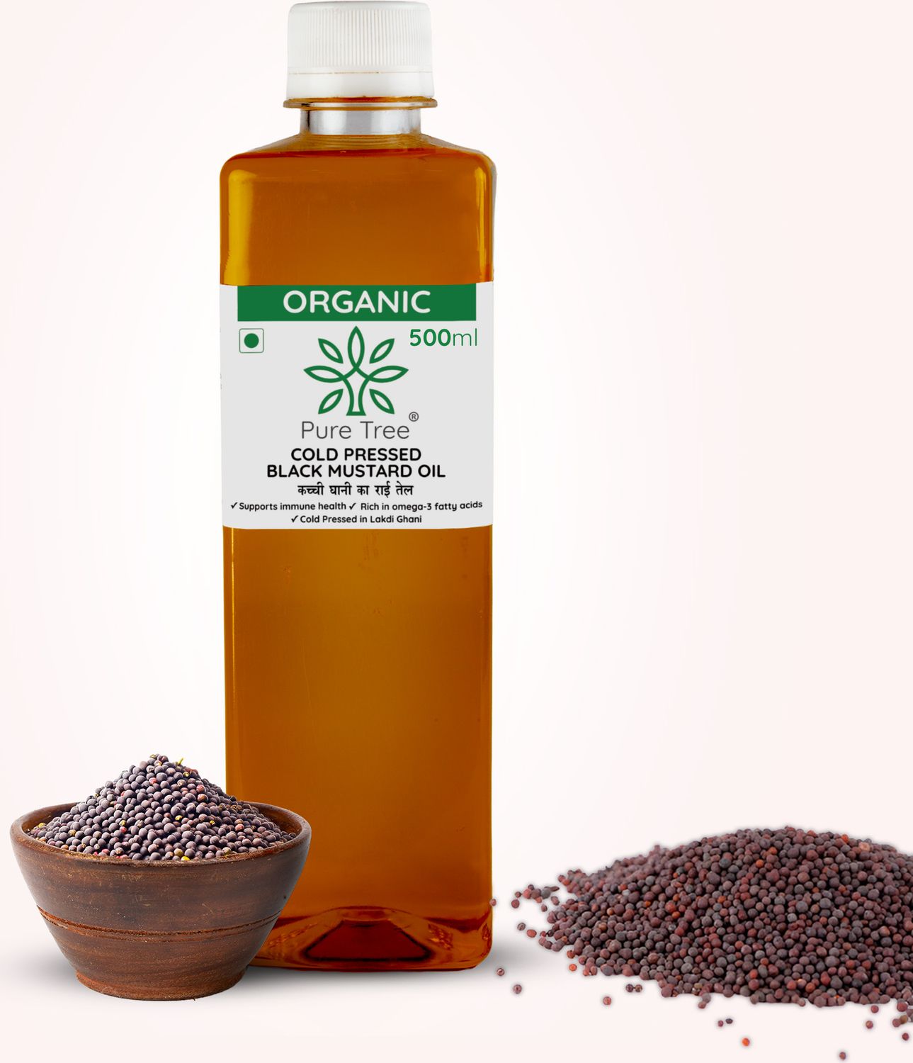 Buy Certified Organic Mustard Oil (Rai Tel) Online in India | Pure Tree ...