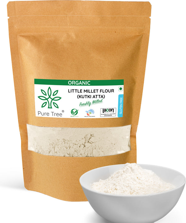 Pure Tree Certified Organic Little Millet Flour | Kutki Millet Flour | Unpolished Millets Atta | Gluten Free Atta | Organic Millet Flour For Roti, Chapatis Various Dishes