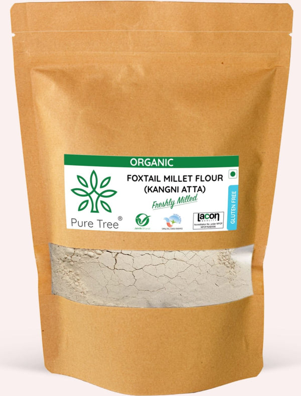 Pure Tree Certified Organic Foxtail Millet Flour | Kangni Millet Flour | Unpolished Millets Atta | Gluten Free Atta | Organic Millet Flour For Roti, Chapati & Idlis