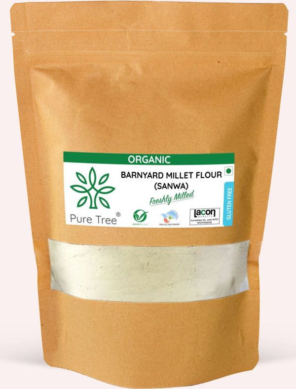 Pure Tree Certified Organic Barnyard Millet Flour | Bhagar For Fasting, Sanwa, Jhangora |  Sama Rice Millet Whole Grains Flour