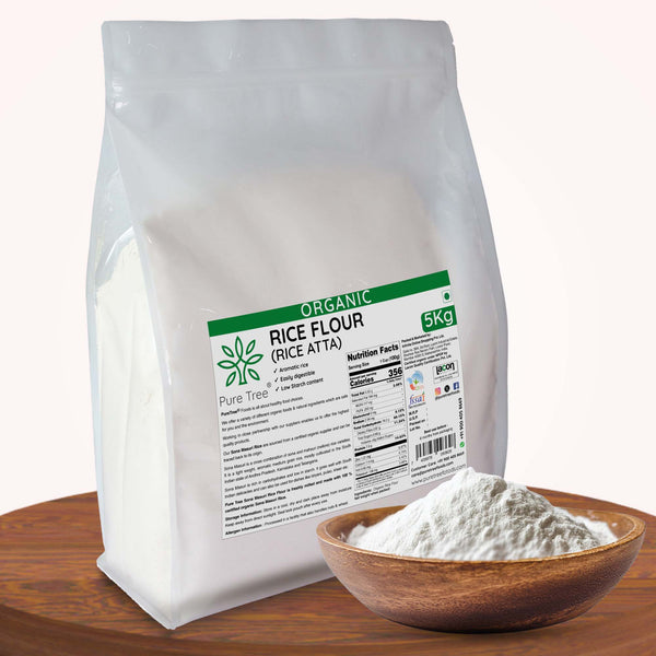 Certified Organic Sona Masoori Rice Flour (White Rice) | Chawal Atta
