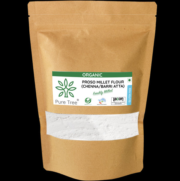 Pure Tree Certified Organic Proso Flour (Chena / Barri) | Varigulu Atta | Baragu | Chena Bajra | Barri Millet Flour Organic