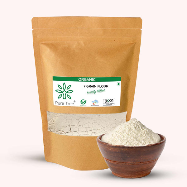 Certified Organic Freshly Milled Multigrain Atta | Goodness of 7 grains Lokwan, Jowar, Bajra, Ragi, Brown Chana, Amaranth, Barley | Pack with 70% MIllet Mixed Flour