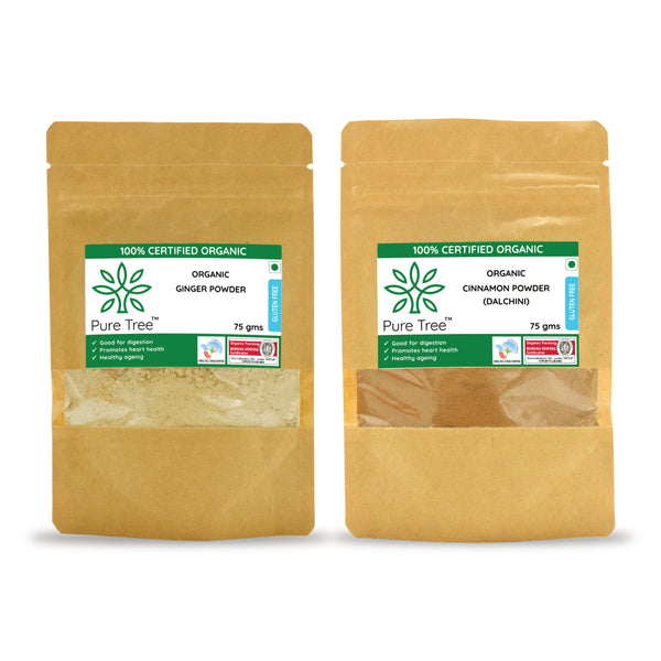 Certified Organic Sonth & Dalchini | 75 g Each | Combo Pack